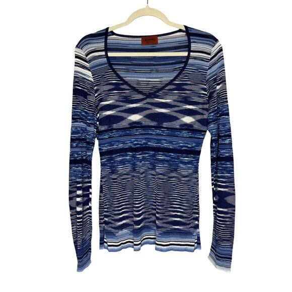 Vintage Missoni Blue V-Neck Sweater